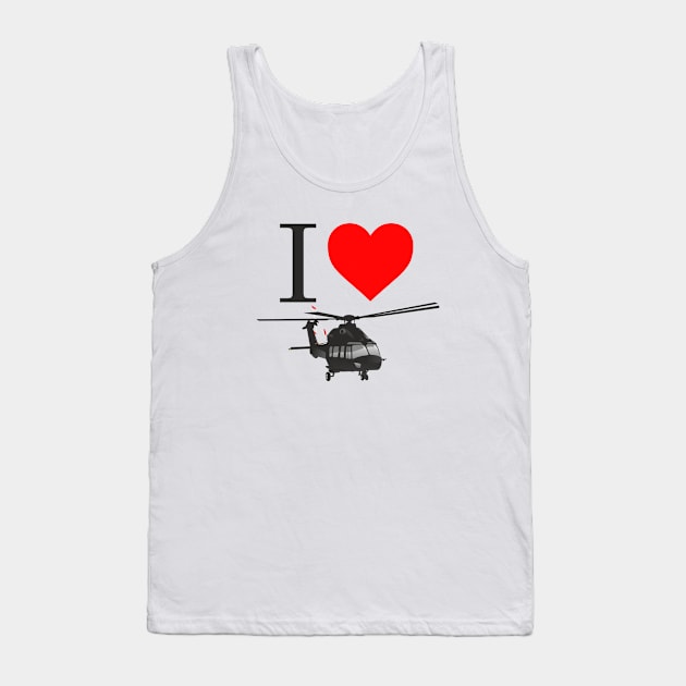 I Love Helicopters Tank Top by NorseTech